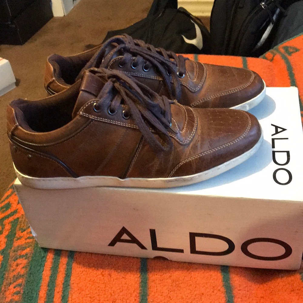 Brown causal leather